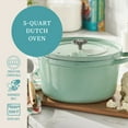 thumbnail image 6 of The Pioneer Woman 5-Quart Enameled Cast Iron Dutch Oven Pot with Lid, Green, 6 of 18