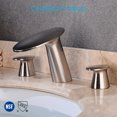 thumbnail image 5 of Wovier Brushed Nickel 8-16 Inch Widespread Waterfall Bathroom Sink Faucet with Supply Hoses,Two Handle Three Hole Lavatory Faucet,Basin Mixer Tap with Pop Up Drain, 5 of 7
