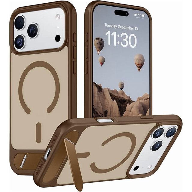 Funda Delgada Mate con Soporte Oculto para iPhone 17 Pro Max 6.9", Negro