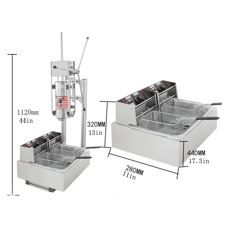 Details about   220V 12L Fryer Commercial Vertical Manual Churrera Churros Machine 5KW 
