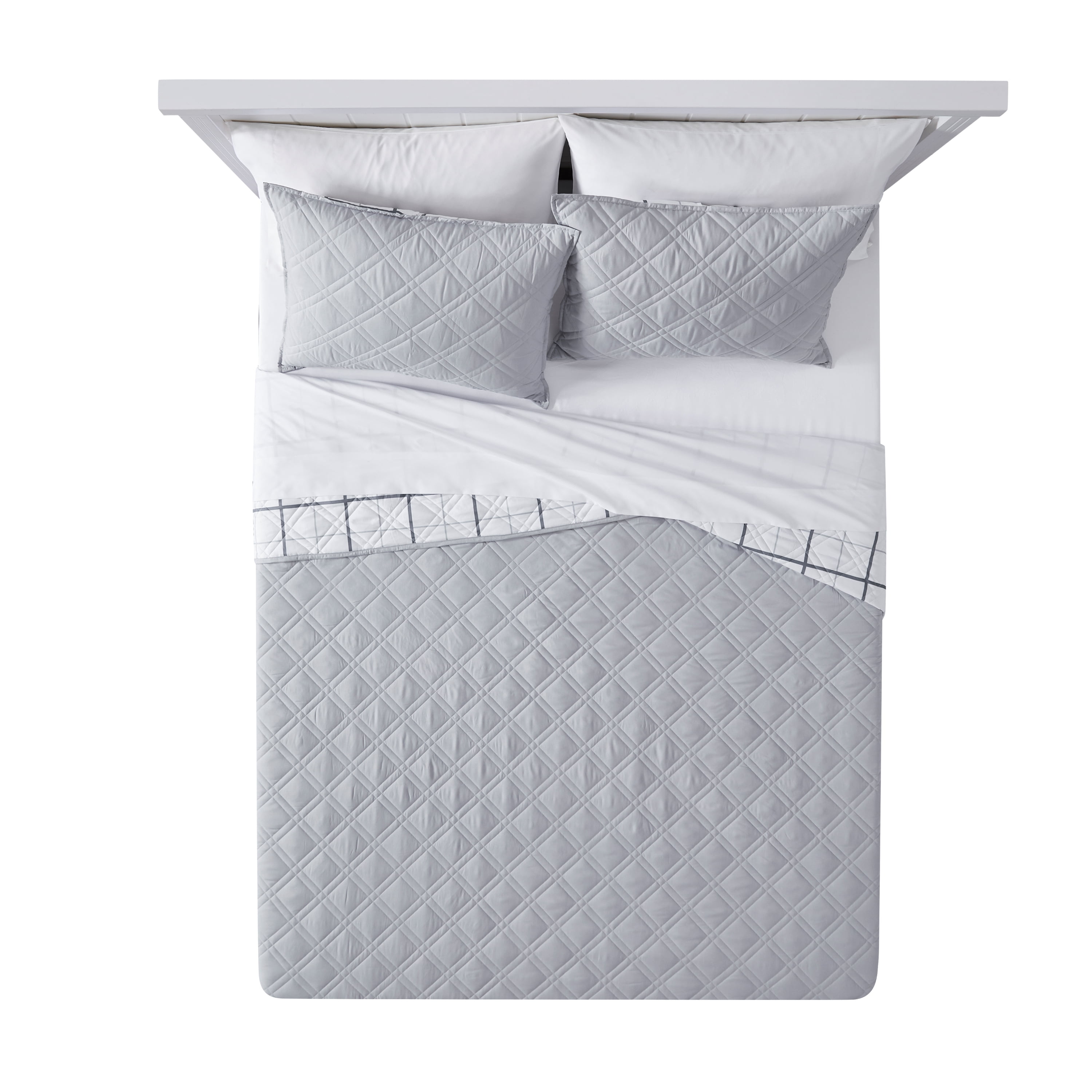 Mainstays Quilts Microfiber Quilted, King - Reversible