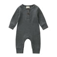 thumbnail image 3 of Newborn Baby Boy Girl Long Sleeve Knitted Romper Jumpsuit Overall Clothes Set, 3 of 5