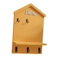thumbnail image 4 of Colgador de llaves de madera para pared con 5 ganchos de metal pintados a mano Naranja, 4 of 9