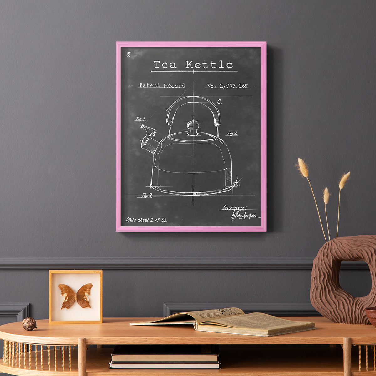 Morning Routine V Framed Print in Pink Solid Wood Framed Print No Nail Hanging