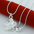 thumbnail image 2 of K-KED Elegant 925 Sterling Silver Rose Flower Pendan Chain Necklace Women Accessories, 2 of 3