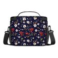 thumbnail image 3 of Lunch Box Pioneer Flower Floral Print Pattern Insulated Lunch Bag for Women Men,Medium Leakproof Lunchbox Cooler Bag Adjustable Strap,10 X 6.7 X 8 Inches, 3 of 6