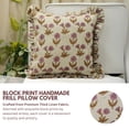 thumbnail image 2 of Fabdivine Farmhouse "Thick Linen" Frill Cushion Case Decor for Home, Accent Pillow for Living Room, Size 14"X14", "Pink", Pillow for Bed, Couch, Sofa, 2 of 4