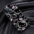 thumbnail image 3 of Funda de teléfono para iPhone 14 Plus, 13, 12 Mini, 11 Pro Max, XS, XR, X, 8, 7 Plus, 14Pro, funda de silicona negra, bonita y fresca, Hello Kitty Cat, 3 of 5
