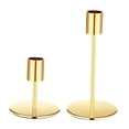 thumbnail image 3 of 2 candelabros cónicos de metal resistentes y sencillos, estilo retro, para bodas, cenas, fiestas, salas de estar, decoración del hogar Oro, 3 of 8