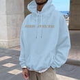 thumbnail image 6 of PMVFHDE Hoodie Men Solid Color Loose Fit Daily Casual Winter Letter Print Pullover Hooded Sweatshirt for Men Light Blue,XXXL, 6 of 8