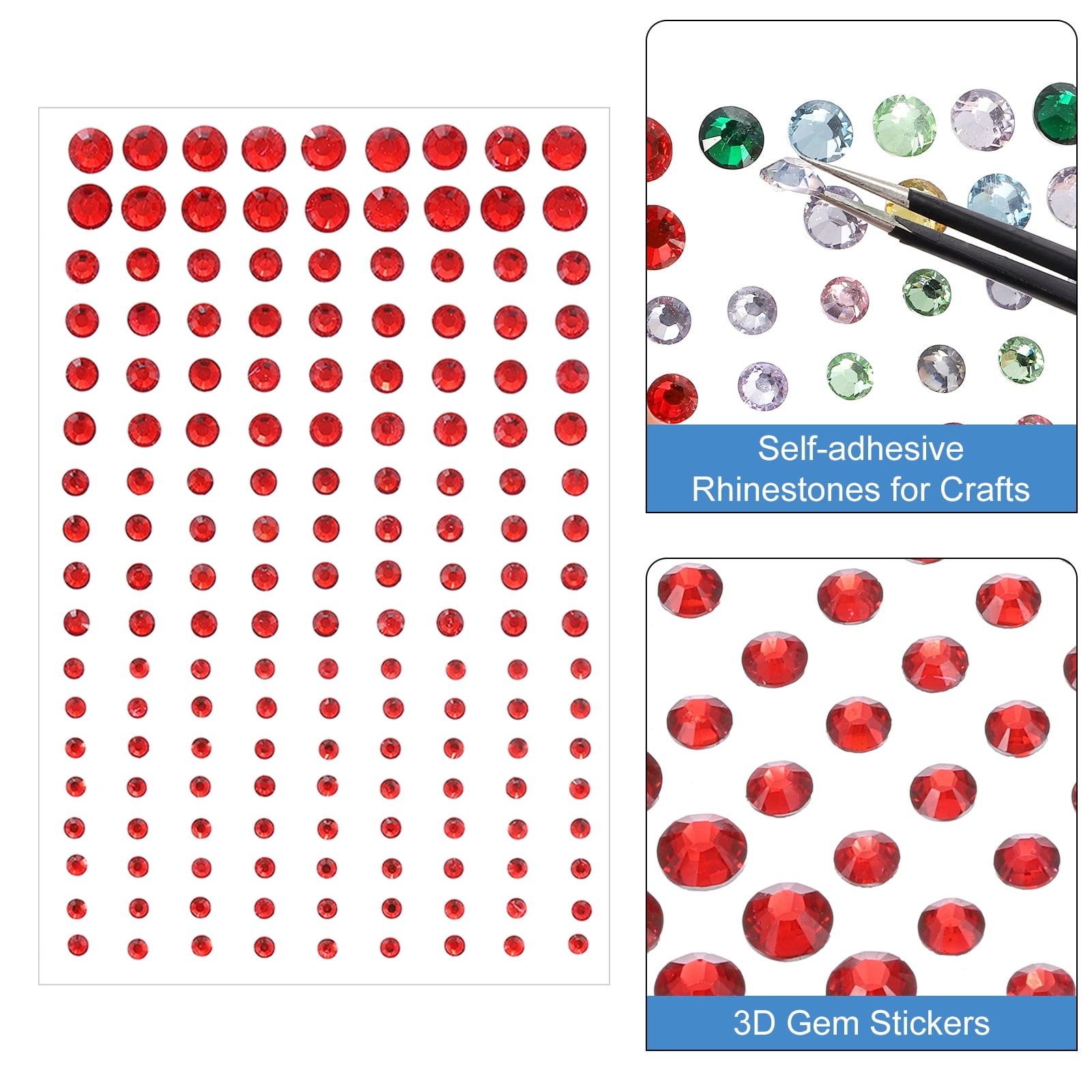 Unique Bargains Self Adhesive Rhinestone Stickers for Makeup and Decorative Crafts Style B