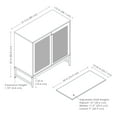 thumbnail image 5 of Sunnydaze Modern MDF Rattan-Front 2-Door Accent Storage Cabinet with Shelf, Light Oak, 5 of 19