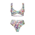 thumbnail image 4 of Daiia Colorful Watercolor Dots Women's Bikini Set Two Piece Swimsuit High Waisted Bikini Adjustable Straps Bikini Perfect for Beach, Pool, and Summer Vacation-Large, 4 of 9