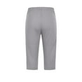 thumbnail image 5 of DDAPJ pyju Capri Leggings for Women High Waisted Knee Length Pants Rhinestone Casual Yoga Cropped Pants Tummy Control Soft Stretchy Workout Tights Prime Sales Today Gray S, 5 of 6