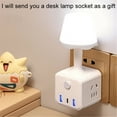 thumbnail image 4 of Bedroom Bedside Lamp Integrated Home Socket Small Night Light Multi Function Converter Socket USB, 4 of 5
