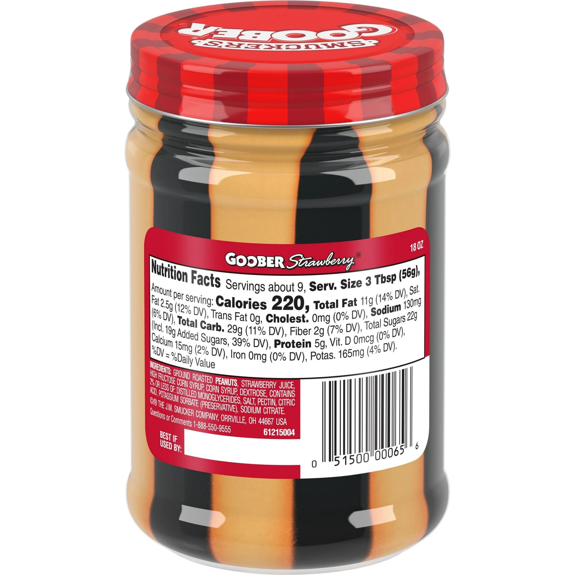 Smucker's Goober Peanut Butter and Strawberry Jelly Stripes, 18 oz