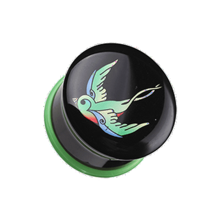 

Rainbow Swallow Single Flared Ear Gauge Plug