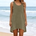 thumbnail image 4 of Womens Swimsuit Cover Up Summer Sleeveless Beach T-Shirt Dresses Swimwear Bathing Suit Coverup Tank Sundress, 4 of 6