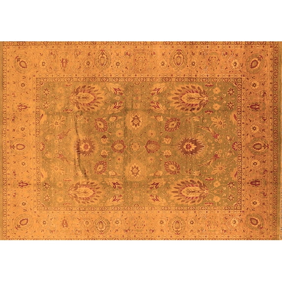 Ahgly Company Indoor Rectangle Oriental Orange Industrial Area Rugs, 2' x 4'