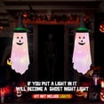 thumbnail image 4 of 2 Pack Halloween Hanging Decorations Outdoor, Hanging Spooky Ghost with Glowing Face in the Dark, Halloween Decorations Decor Outdoor Outside for Garden, Tree, Porch, Lawn, 4 of 7