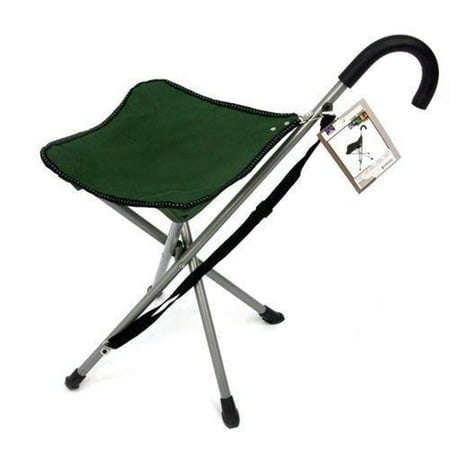 Mac Sports Folding Cane Chair - Walking Stick with Stool