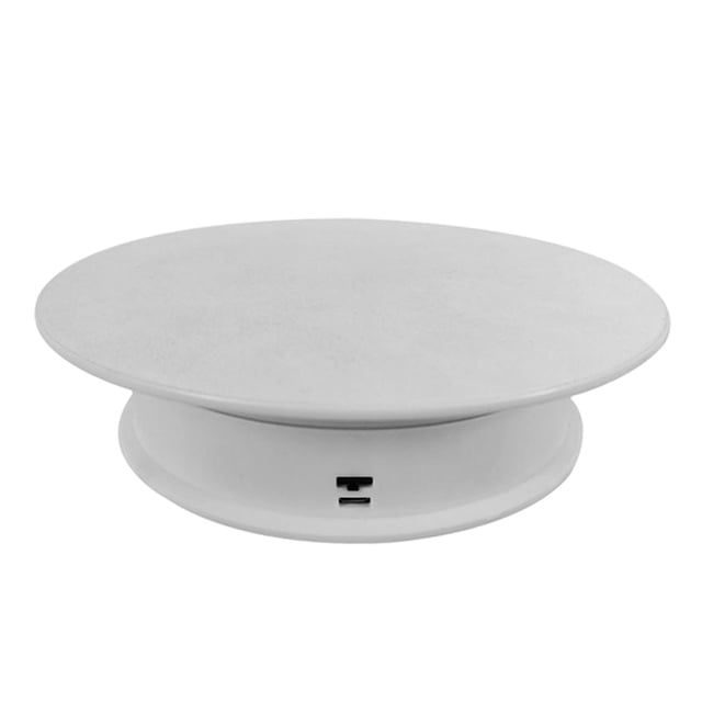 Soporte de exhibición giratorio de 8 ", tocadiscos alimentado por USB, modelo de juguete de 2 velocidades, blanca kusrkot Soporte de exhibición giratorio