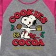 thumbnail image 3 of Peanuts - Snoopy Christmas Cookies and Cocoa - Toddler And Youth Girls Raglan Graphic T-Shirt, 3 of 6