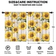 thumbnail image 2 of Blackout Kids Curtains,White Green Leaf Butterfly Newspaper Sunflower Pattern Childrens Insulated Curtains Set Of 2,Bedroom Essentials,Toddler Room Decor 42"x54", 2 of 5
