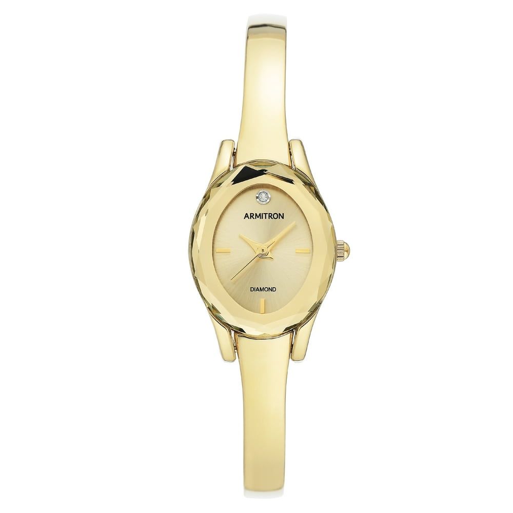 Armitron Armitron Women's GoldTone Diamond Dial Bangle Dress Watch