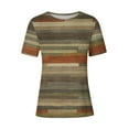 thumbnail image 5 of JTZGDY Summer Tops for Women Loose Fit Casual Striped Color Block Print Short Sleeve Crewneck Graphic T-Shirts Trendy Oversized Basic Tunic Blouse Multicolor#08 L, 5 of 5