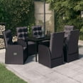 thumbnail image 5 of vidaXL Patio Dining Set Seat 3/5/7 Piece Black/Gray 31.5"/55.1" Table Length, 5 of 22