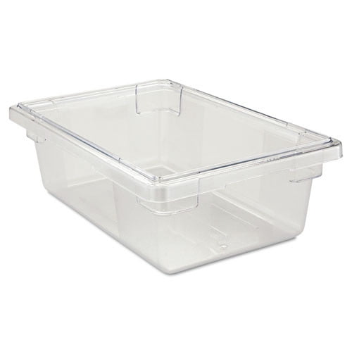 Rubbermaid Commercial Food Storage No Break/No Stain Box/Tote for Restaurant/Kitchen/Cafeteria, 3.5 Gallon, Clear (FG330900CLR)