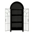 thumbnail image 5 of 65" Tall Arched Kitchen Pantry, Modern Farmhouse Kitchens Storage Cabinets with Glass Doors and Open Display Shelves, Versatile Cupboard for Kitchen, Dining Room, Black, 5 of 8