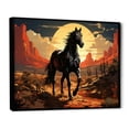 thumbnail image 2 of Designart "Horse in Nevada Black Beauty in the Desert I" Animals Floater Framed Wall Art Print, 2 of 7