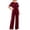 Wine, variant on Trendy Queen Womens 2 Two Piece Set 2026 Summer Workout Vacation Gym Clothes Spring Fashion Lounge M Cotton Women Solid Strapless Tube Top & Long Pants 2 Piece Matching Set