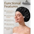 thumbnail image 2 of Yanibest Satin Lined Shower Cap for Women Reusable Waterproof, Frizz Free & Large Bath Cap with Soft Elastic Band, Luxury Hair Protection Caps (Green), 2 of 7