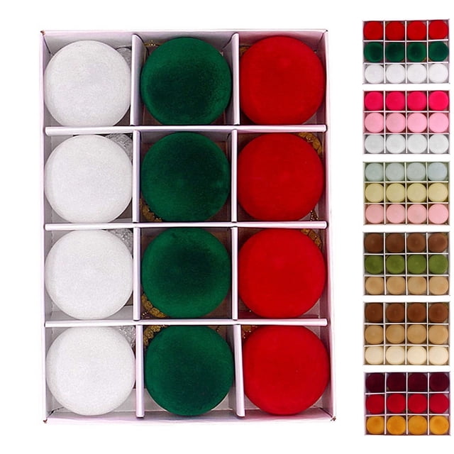12 bolas navideñas de terciopelo de 2,36 pulgadas para decorar el árbol de Navidad, adornos navideños colgantes flocados, juego de bolas navideñas irrompibles para decoración navideña, liquidación.