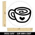 thumbnail image 2 of Swirly Latte Coffee Mug with Heart Self-Inking Rubber Stamp Ink Stamper - Lime Green Ink - Medium 1 Inch, 2 of 7