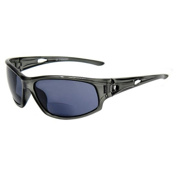 Incredible Bargains The Swanky Unisex Bifocal Wrap Around Reading Sunglasses, Sport Wrap Sun Readers, Tinted Readers for Men and Women + 1.50 Grey