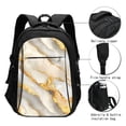 thumbnail image 4 of Travel Shoulder Computer Backpack 18 X 13.4 X 8.3in With Usb Cable And Music Jack Multi-Space Pocket Grey And White Gold Marble, 4 of 7