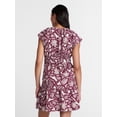 thumbnail image 4 of Time and Tru Women's Cinched Waist Mini Dress with Flutter Sleeves, Sizes XS-XXXL, 4 of 6