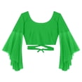 thumbnail image 4 of GJSYRH Womens 3/4 Sleeve Shrug Sheer Mesh Cardigans Tie Front Cropped Lightweight Bolero Shawl Top for Casual Going Out Green One Size, 4 of 6