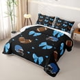 thumbnail image 3 of Erosebridal Blue Bow Knot Bed Spread Queen for Boys Girls,Teens Sport Football Queen Coverlet Set, 3 of 7