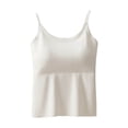 thumbnail image 2 of TGSLY Camisole for Women Built-in Padded Bra Dressy Casual Scoop Neck Adjustable Spaghetti Strap Sleeveless Shirts Summer Basic Solid Color Crop Tank Tops XL, 2 of 6