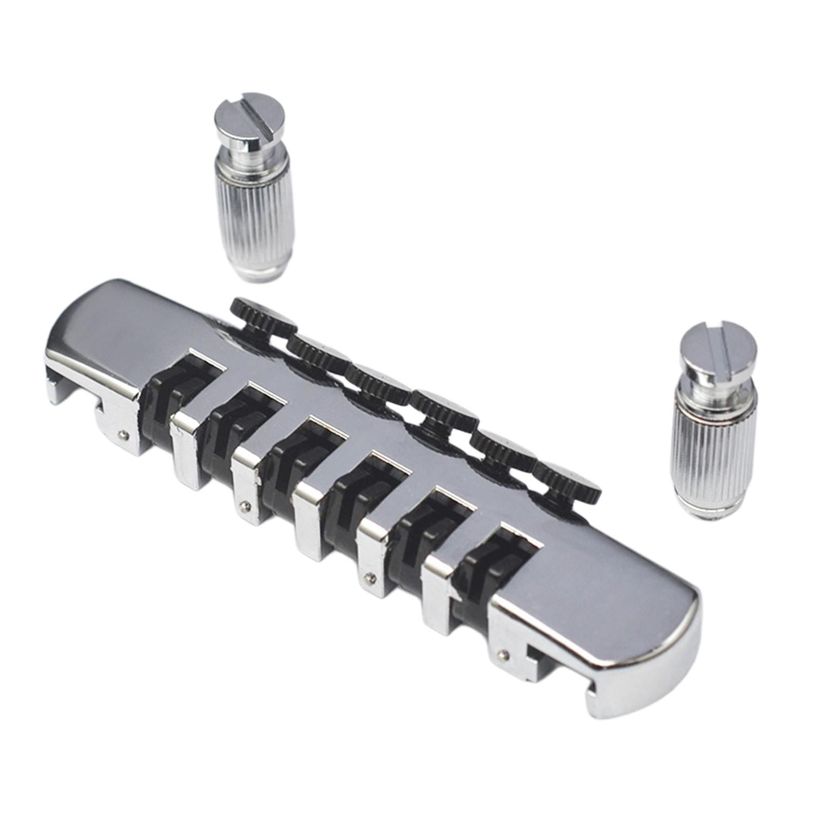 LeeQinersw Electric Guitar Bridge, Guitar Parts, Heavy Duty Metal Bridge, Tailpiece, Guitar Argent