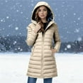 thumbnail image 5 of gbyLJF Womens Fleece Lined Down Jackets Casual Solid Color Hooded Puffer Coats Long Sleeve Full Zip Warm Winter Coat with Zipper Pockets, 5 of 8
