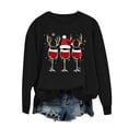 thumbnail image 6 of Ounisa Women Christmas Fleece Sweaters Long Sleeve Crewneck Blouse Pullover Red Wine Glass Graphic Sweatshirts Holiday Graphic Shirts, 6 of 6