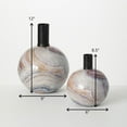 thumbnail image 4 of Sullivans Marbleized Deco Metal Vase Set of 2, 12"H & 8.5"H Green, 4 of 4
