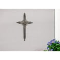 thumbnail image 4 of Weathered Whitewash Flower Cross 9 x 16 Metal Decorative Wall Tabletop Cross Figurine, 4 of 5