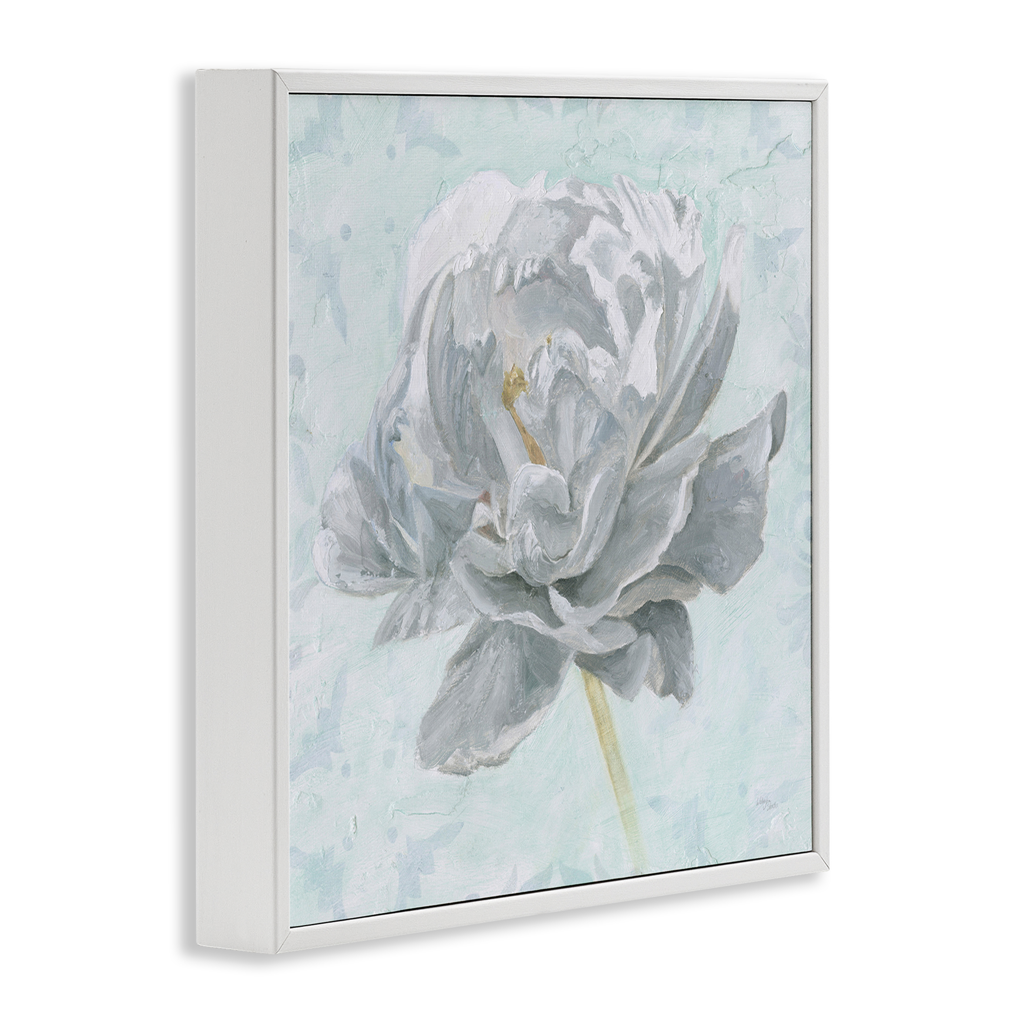 Stupell Industries Sublime Peony Bloom Botanical & Floral Painting White Framed Art Print Wall Art, 17 x 17